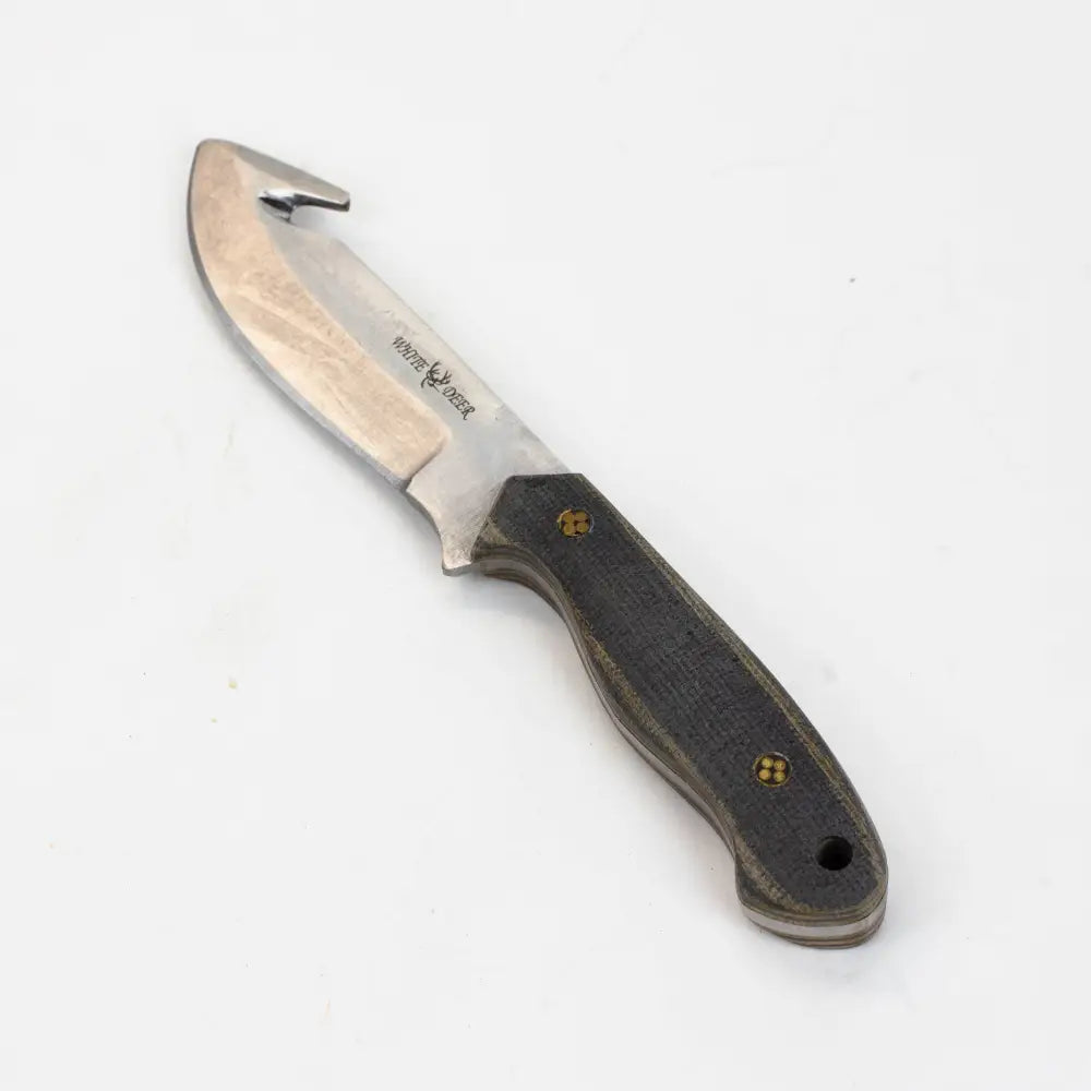 White Deer Skinner Knife Micarta with Wood Grips [WD9413]_0