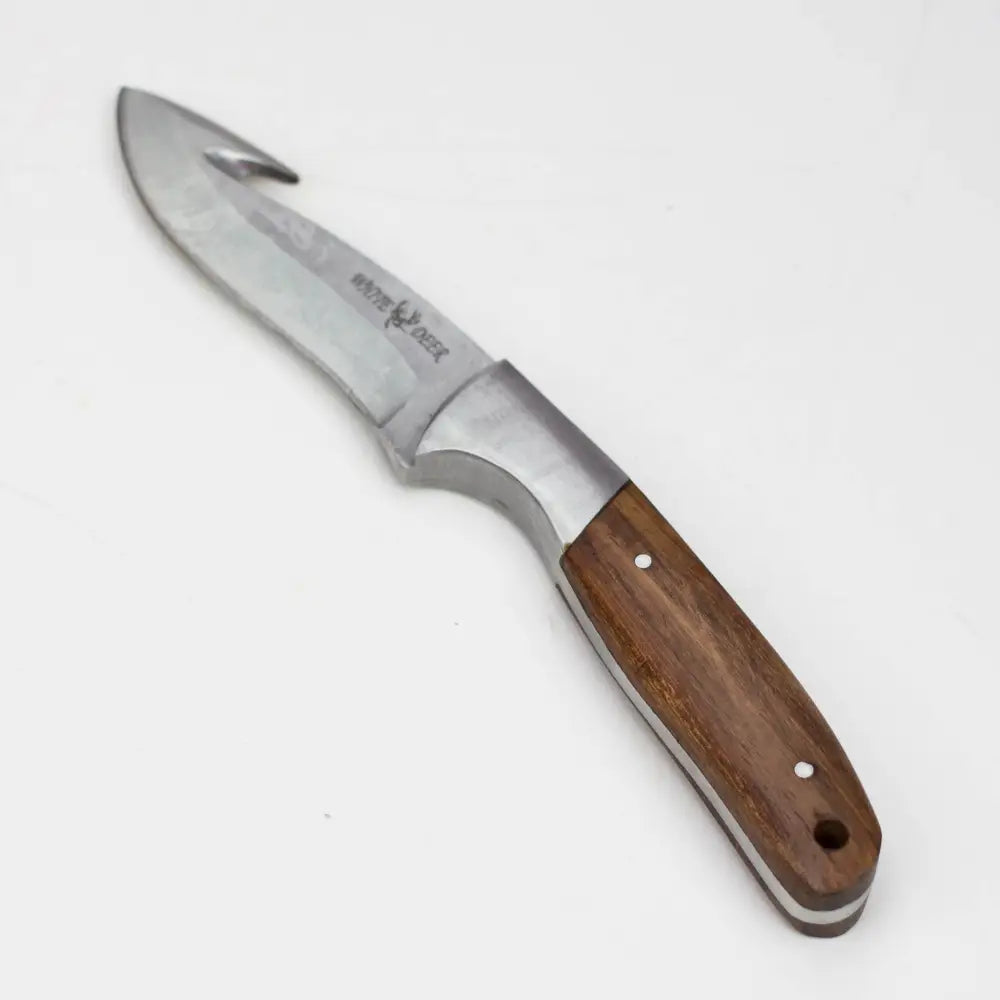 White Deer Skinner Knife Wood Grip Drop  Point  [WD9407]_1