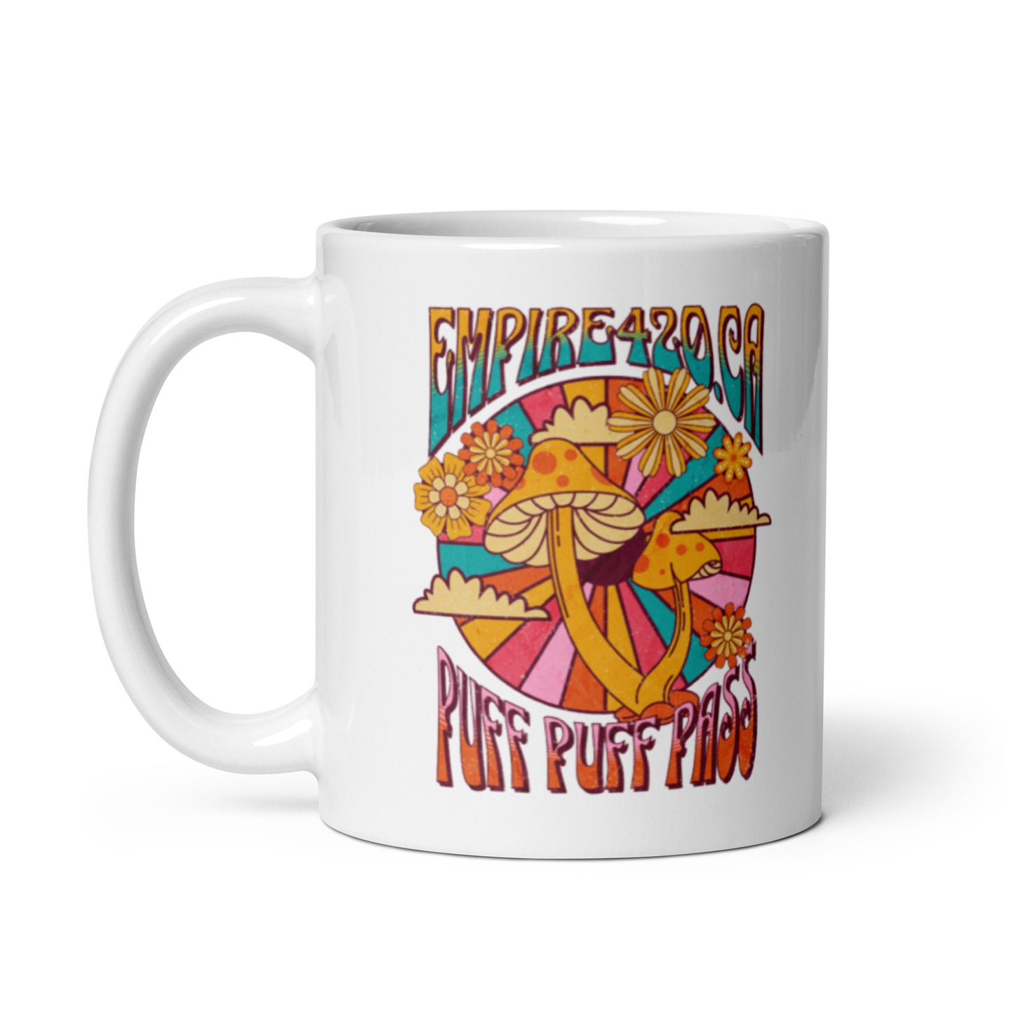 White glossy mug shroom