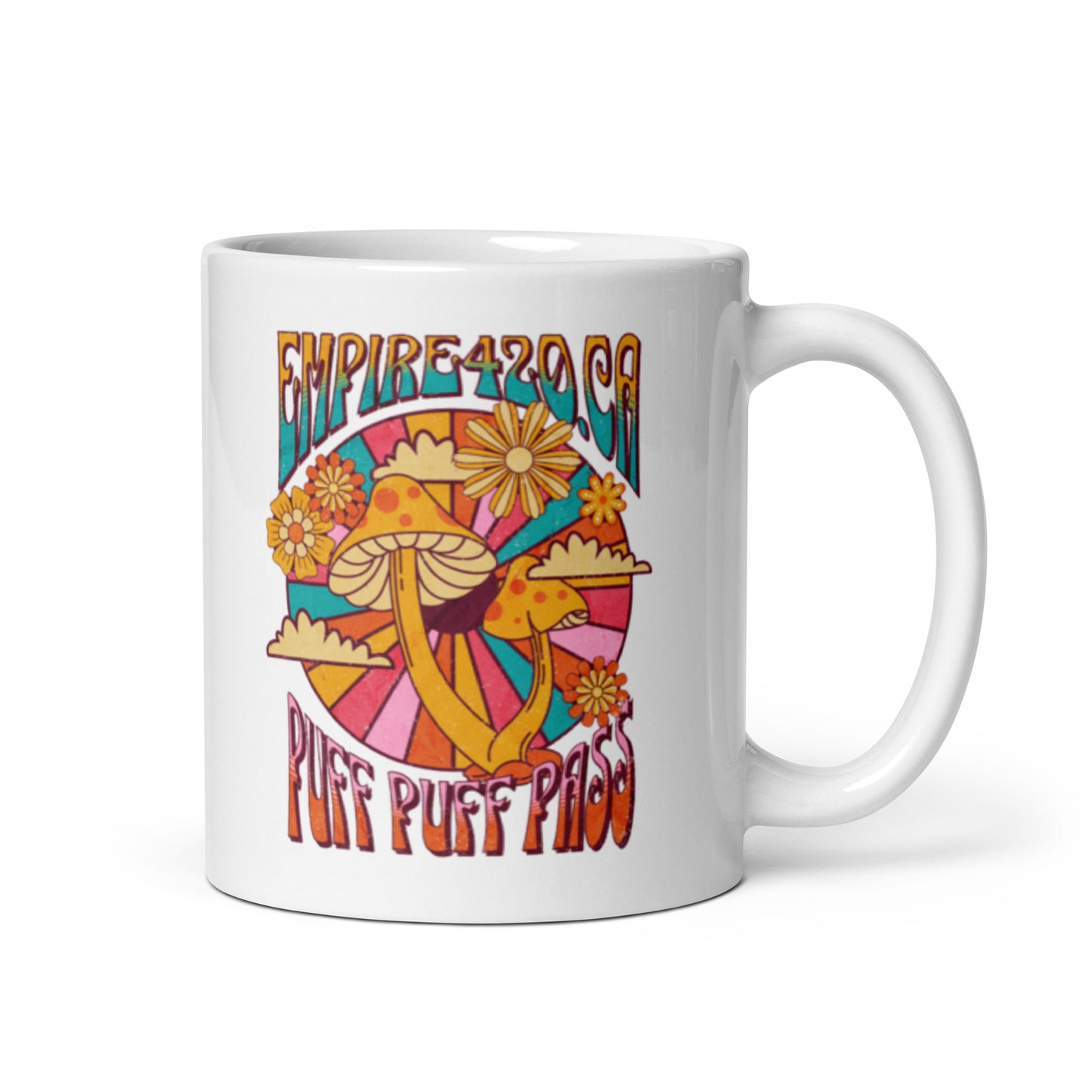 White glossy mug shroom