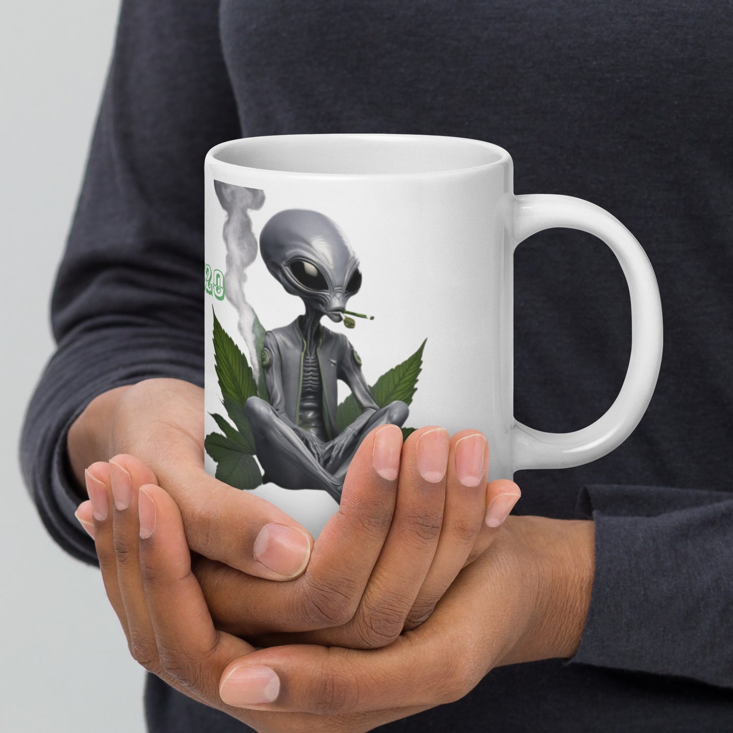 White glossy mug