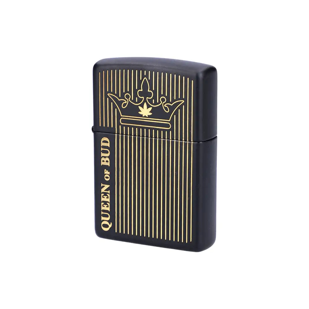 Zippo 116113 Queen of Bud Black Obsidian Vertical Flame_1