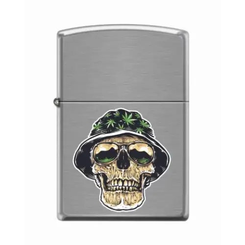 Zippo 58383 Leaf Cannabis Skull_0