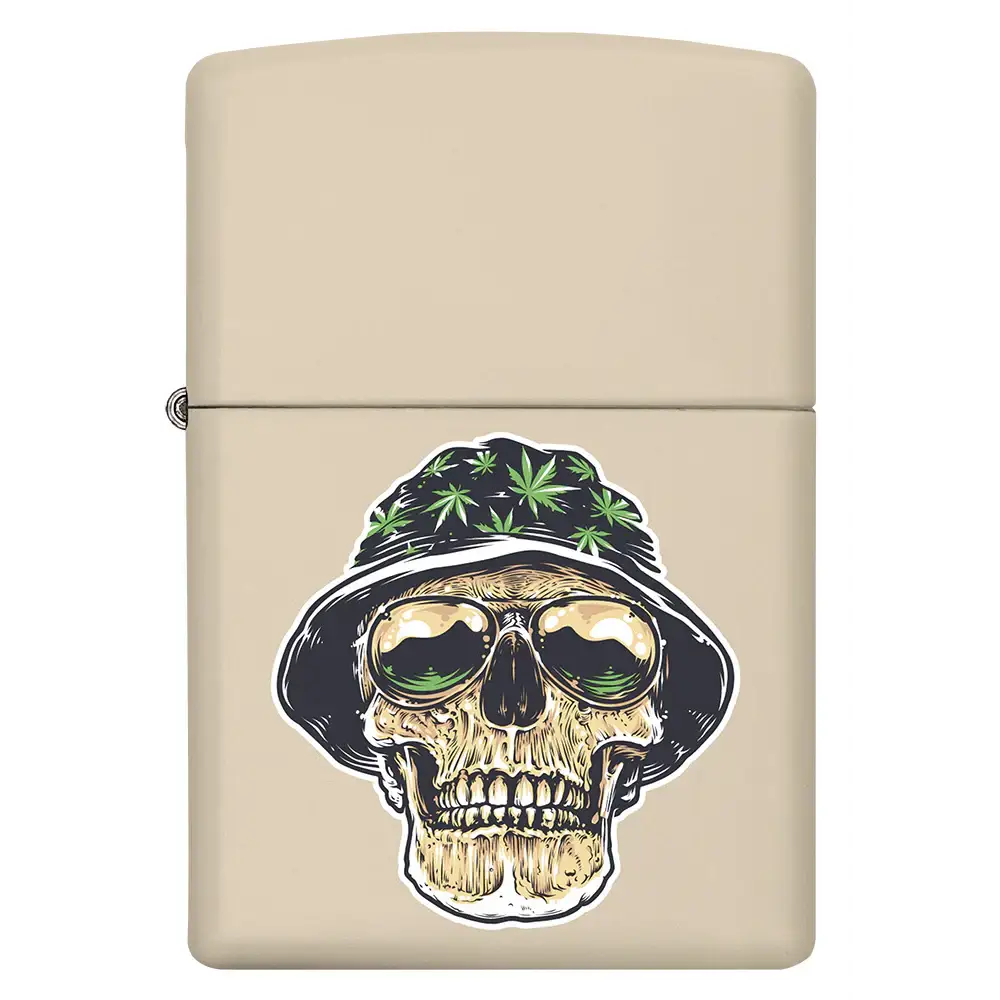 Zippo 58406 Leaf Cannabis Skull_0