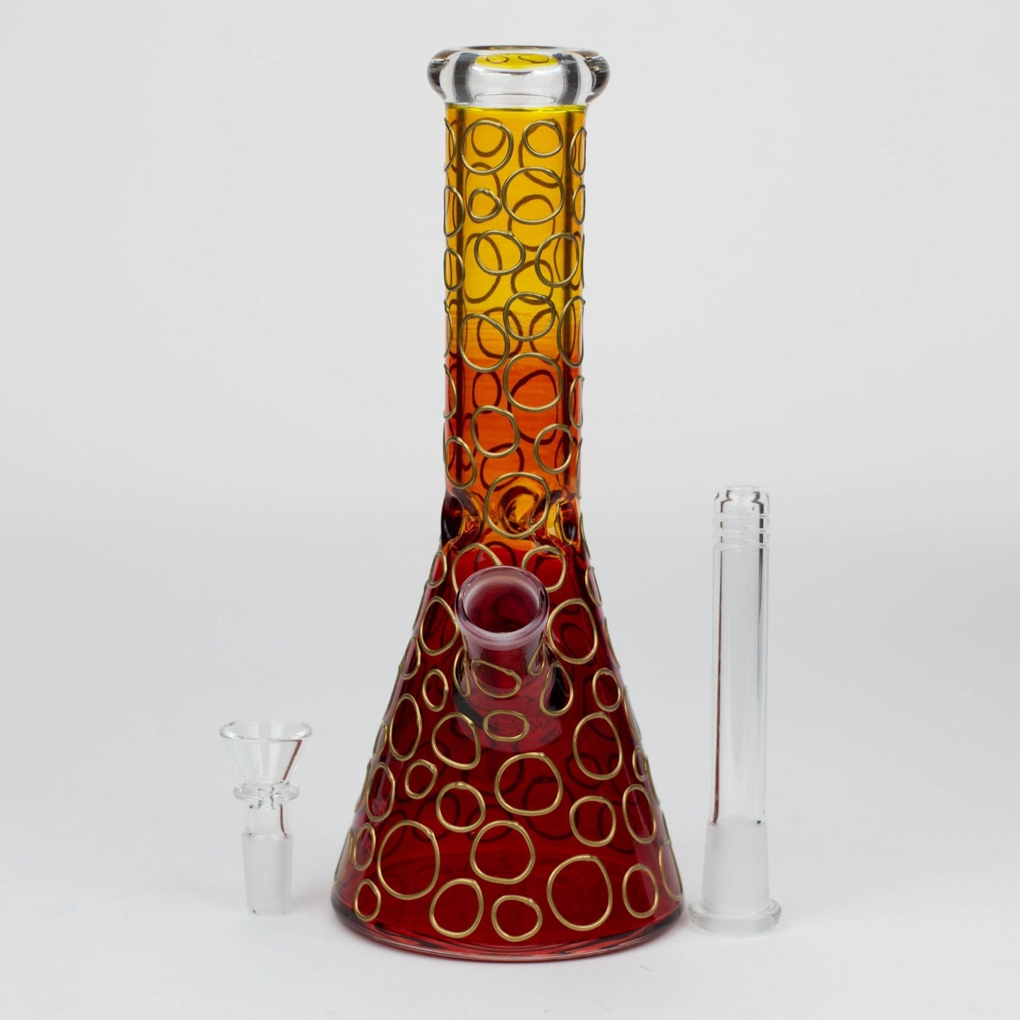 
Height : 10"
3D Texture

3 Pinched Ice Catcher
Thick bowl for 14 mm female joint
5" down stem for 18 mm female joint
Tube : 1.5" / Base : 4"
Thickness : 5 mm
3 Piec10" 3D Texture color dots beaker glass bong [HD20]Bongsempire420