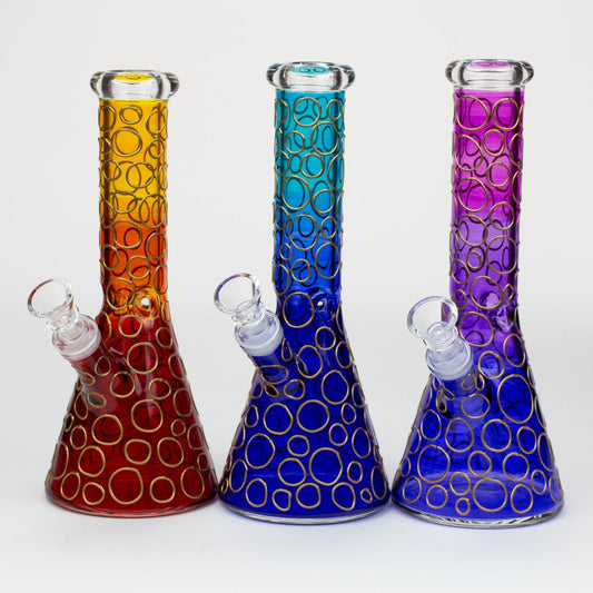 
Height : 10"
3D Texture

3 Pinched Ice Catcher
Thick bowl for 14 mm female joint
5" down stem for 18 mm female joint
Tube : 1.5" / Base : 4"
Thickness : 5 mm
3 Piec10" 3D Texture color dots beaker glass bong [HD20]Bongsempire420