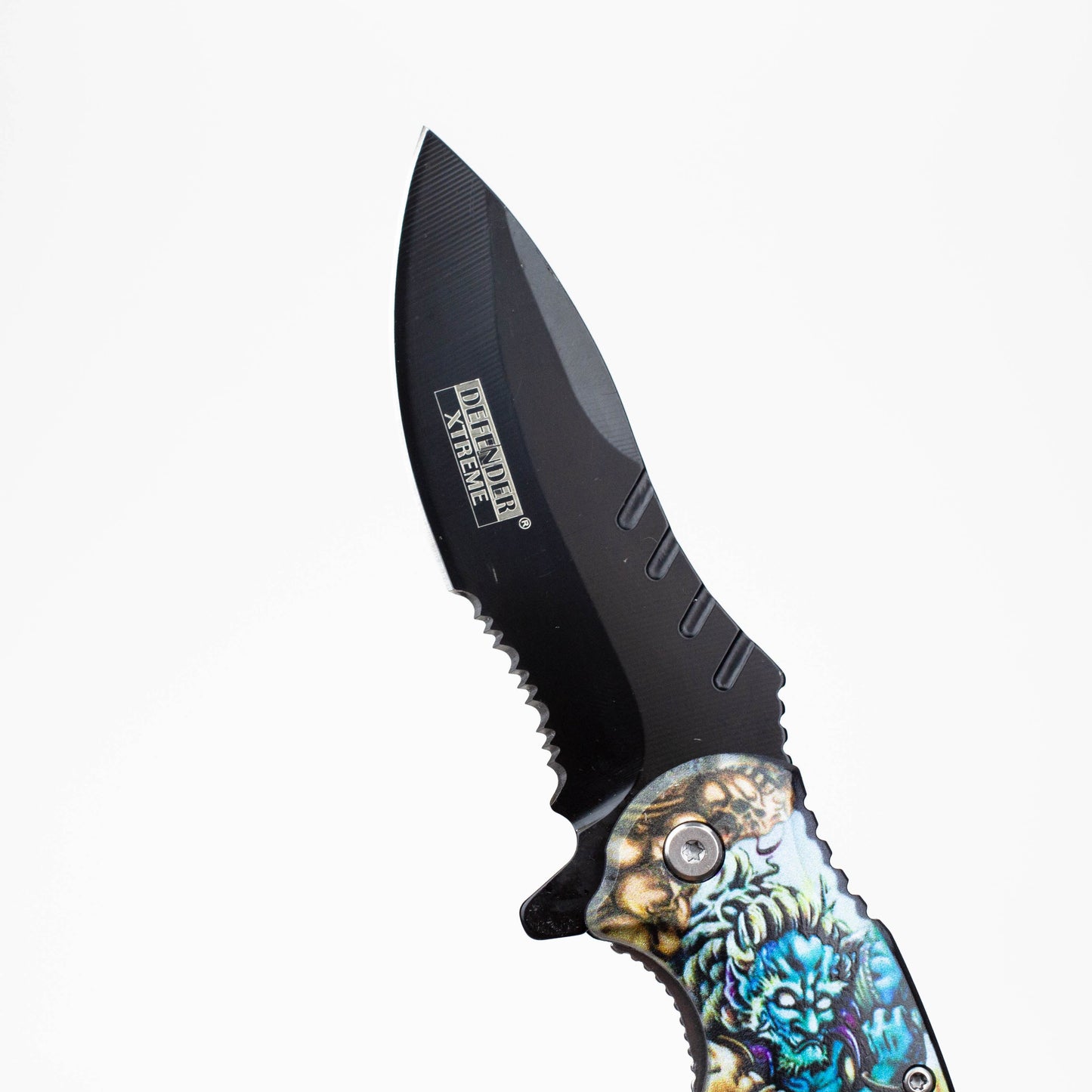 Defender Xtreme - 8.5 Devil Warrior Folding Knife with belt clip [13173]_1