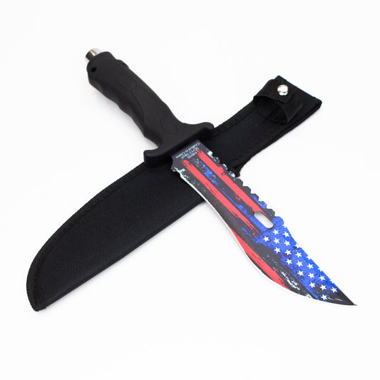 Defender-Xtreme 13″ USA Flag Blade ABS Handle Hunting Knife With Sheath [14010]_0