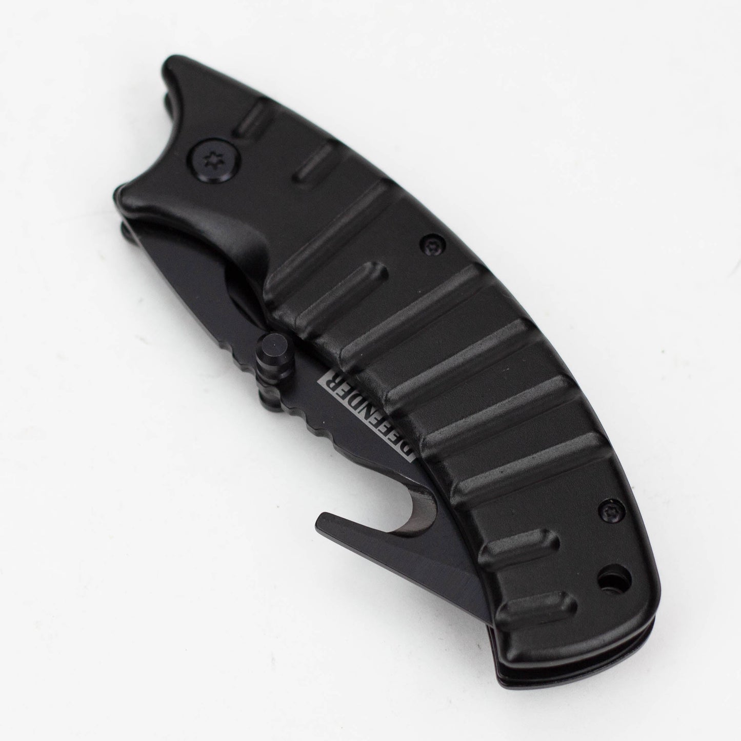 7.5" Defender Xtreme Black Folding - Knife with Belt Clip [DF9423]_1