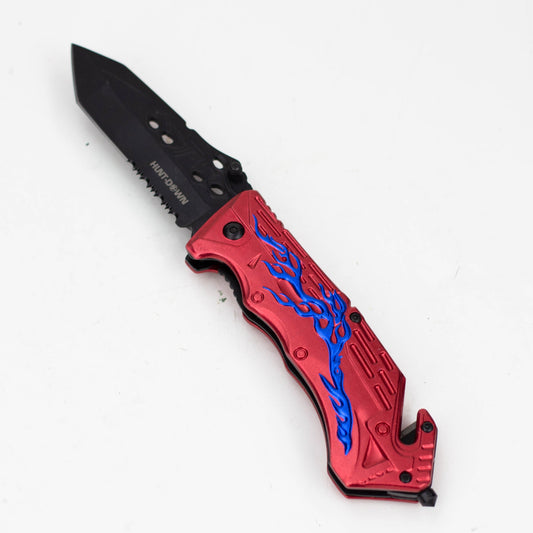 8" Hunt Down Red Handle - Knife With Belt Clip [9532]_0