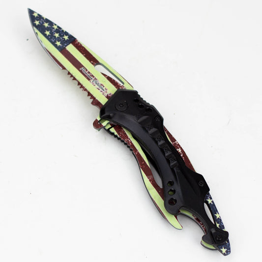 8" " USA Flag  Handle - Folding Knife [13733]_0
