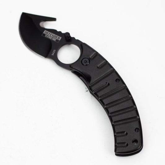 7.5" Defender Xtreme Black Folding - Knife with Belt Clip [DF9423]_0