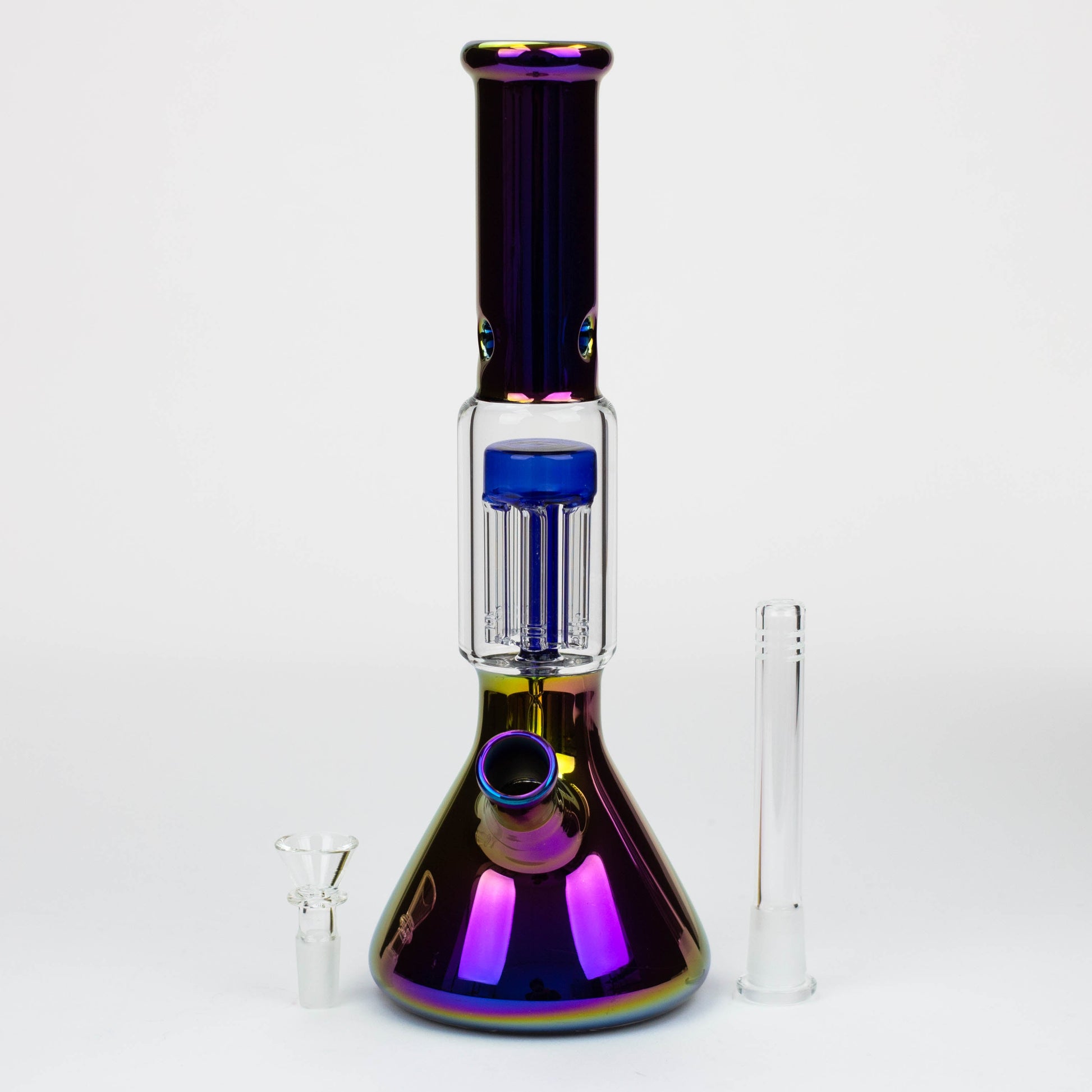 12" Electroplate glass water bong with 6 arms percolator [PHX111]_1