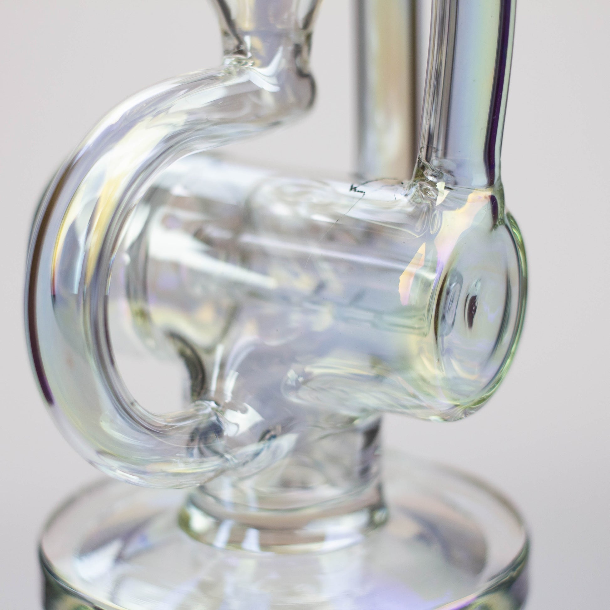 
Quality Borosilicate Glass
8" Height
Base : 4 1/4"
2 Returning tube

Quartz Banger &amp; Bowls for a 14 mm female Joint
Inline diffuser
Stemless

Bent neck
8" 2-in-1 electroplated glass recycler rigBongsempire420