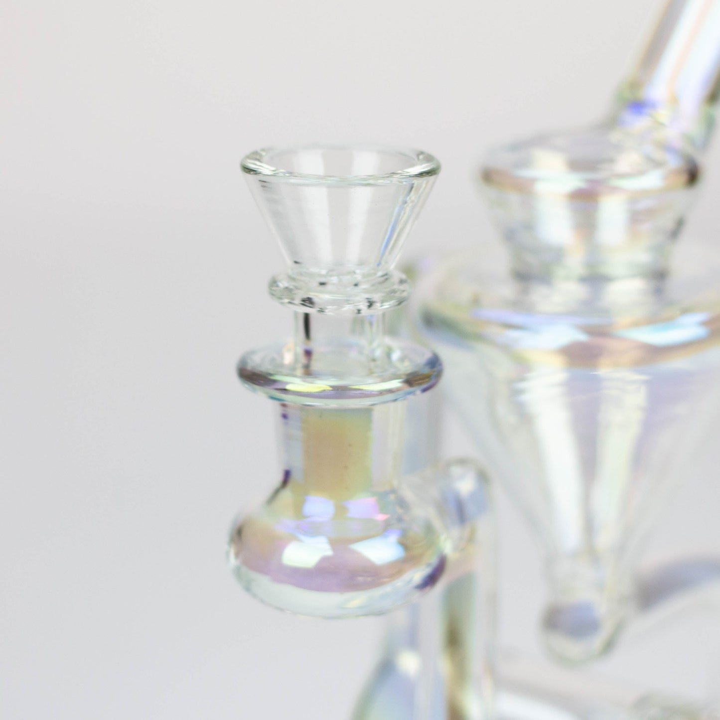 
Quality Borosilicate Glass
8" Height
Base : 4 1/4"
2 Returning tube

Quartz Banger &amp; Bowls for a 14 mm female Joint
Inline diffuser
Stemless

Bent neck
8" 2-in-1 electroplated glass recycler rigBongsempire420