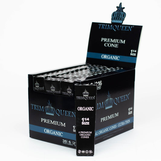 Trim Queen®️ Premium Pre Rolled Cones. Organic 1 1/4" Size. Display Case of 36_0