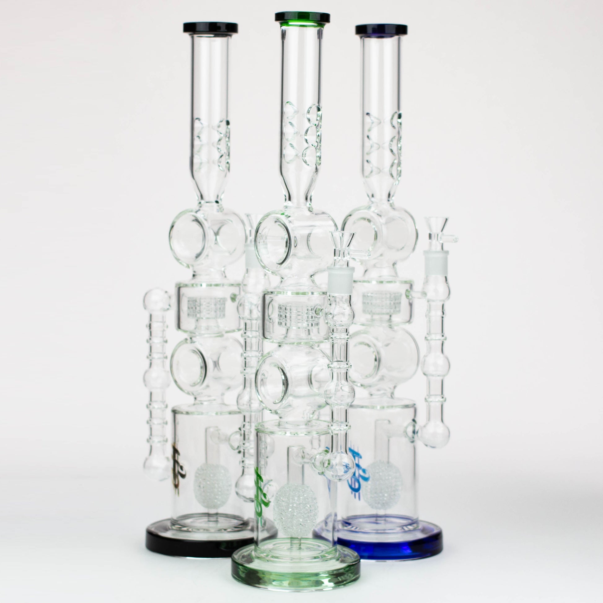 21" H2O Double ring glass water bong [H2O-24]_0