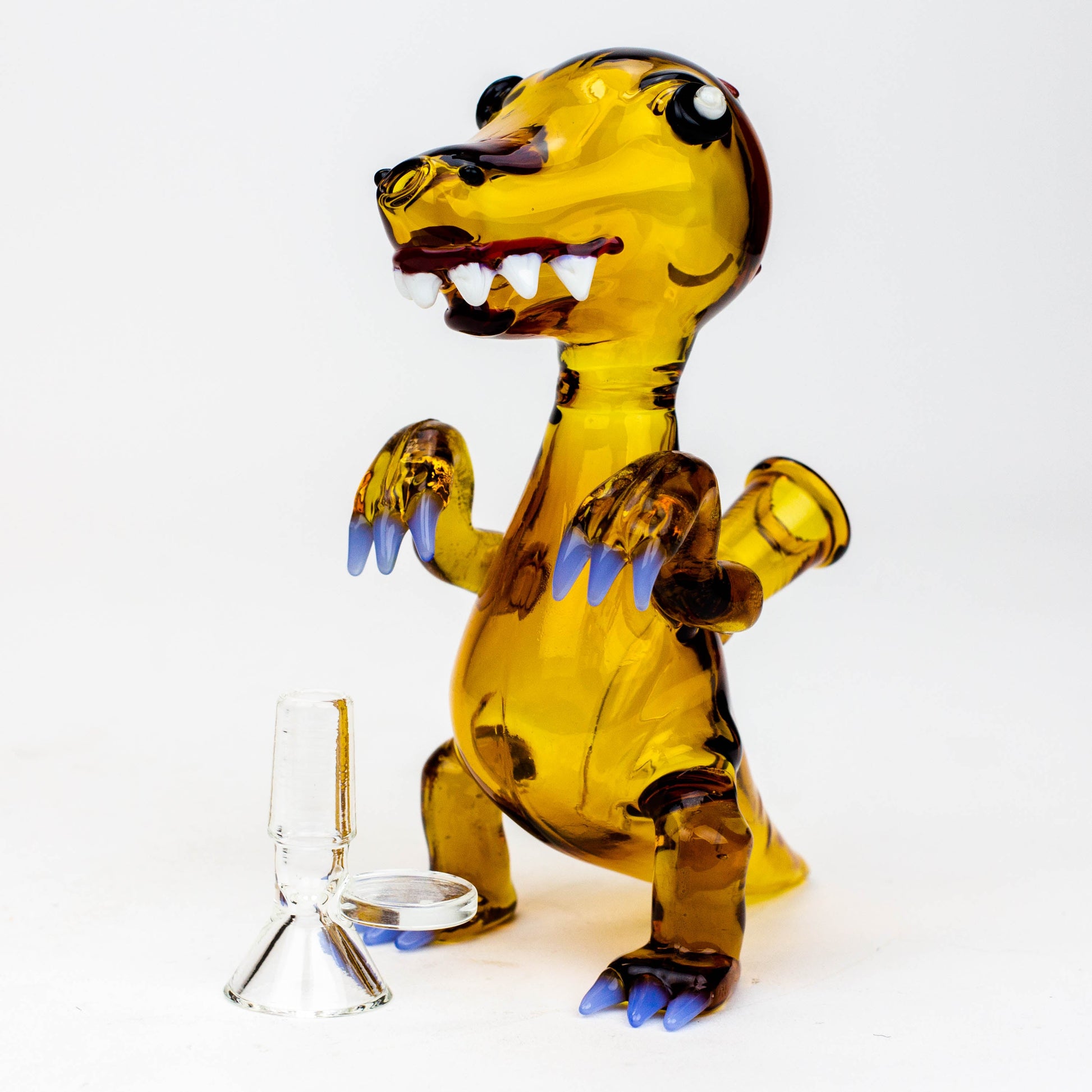 6" Dinosaur glass water bong_2