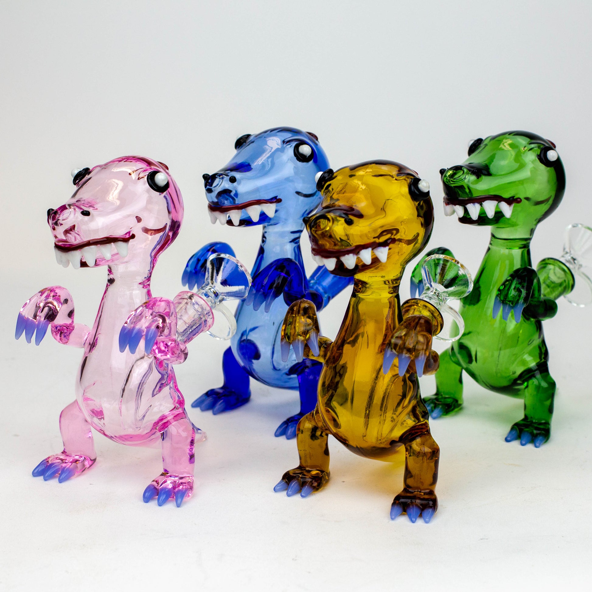 6" Dinosaur glass water bong_0