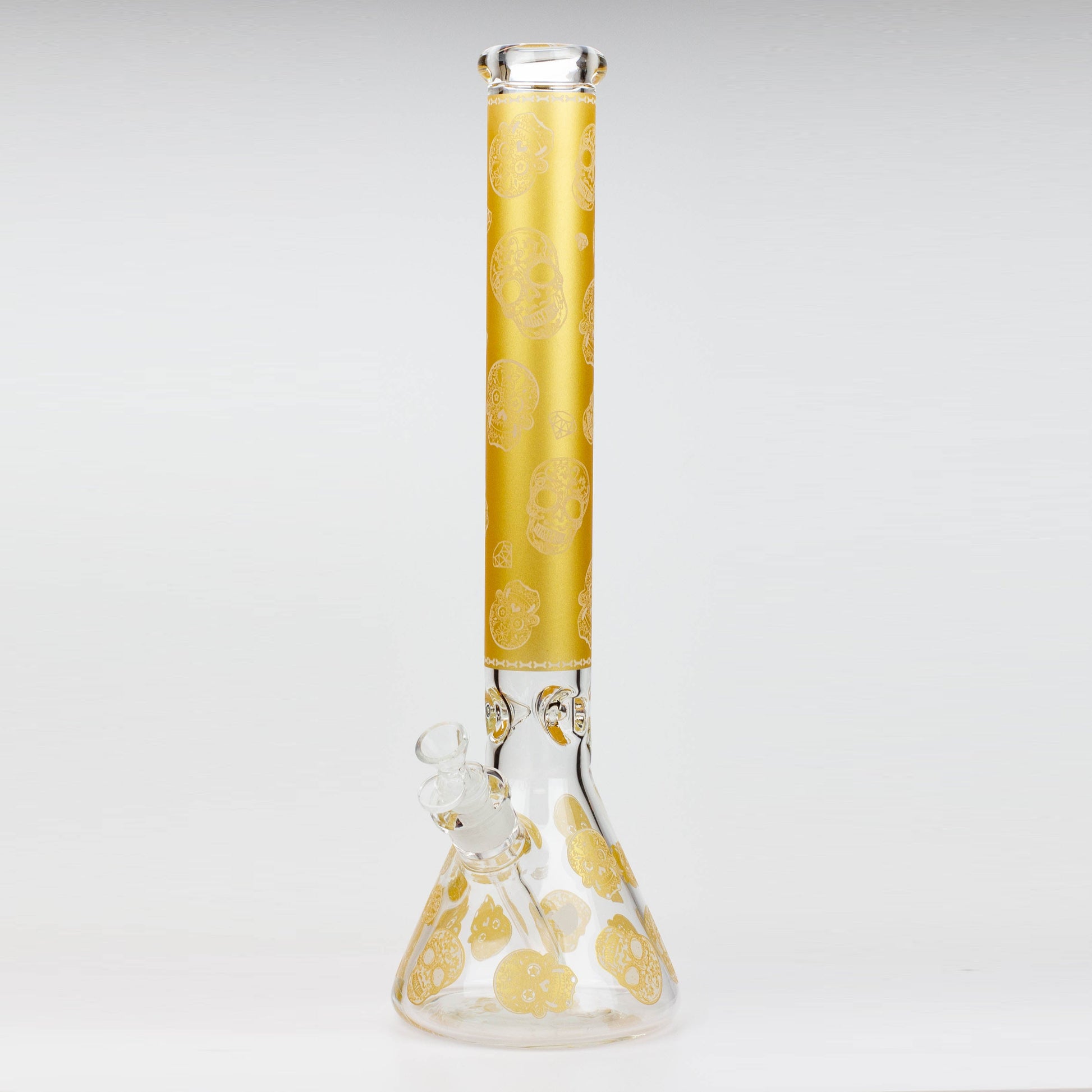 18" Skull Glow in the dark 7 mm glass water bong_7