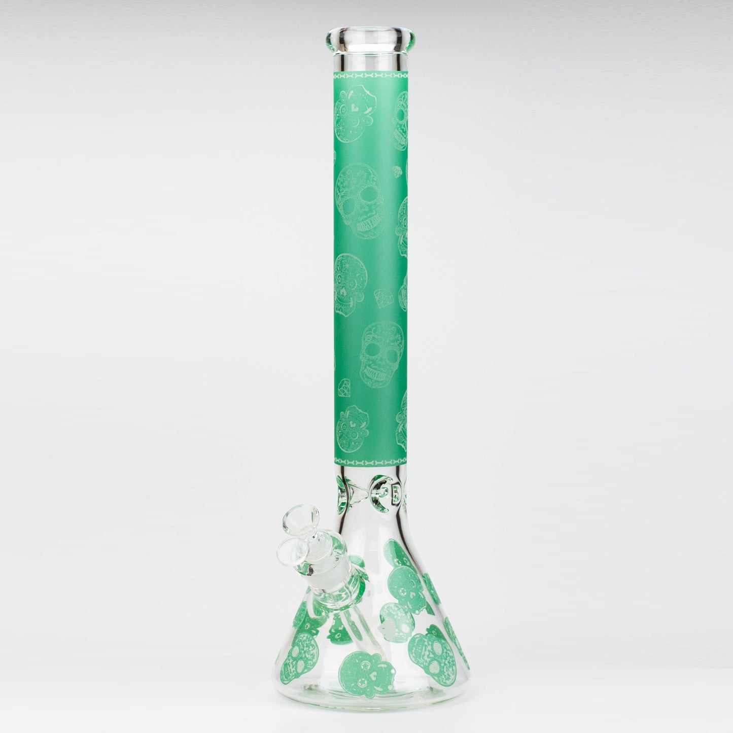 18" Skull Glow in the dark 7 mm glass water bong_8