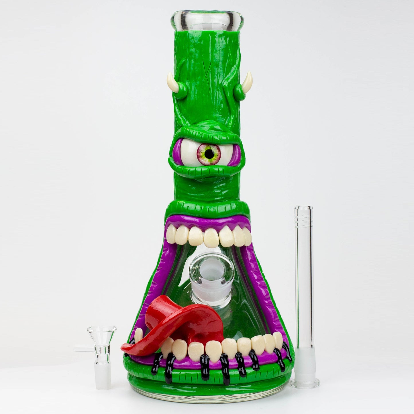 12.5"  Resin 3D artwork 7mm glass beaker water bong [TS110]_3