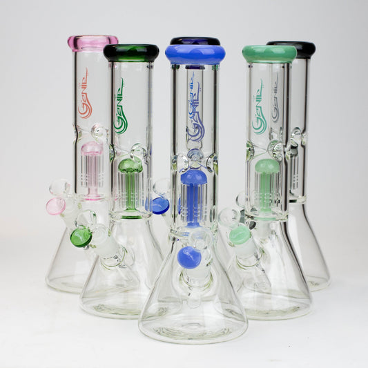 12" Genie-Tree arms color accented glass water bong_0