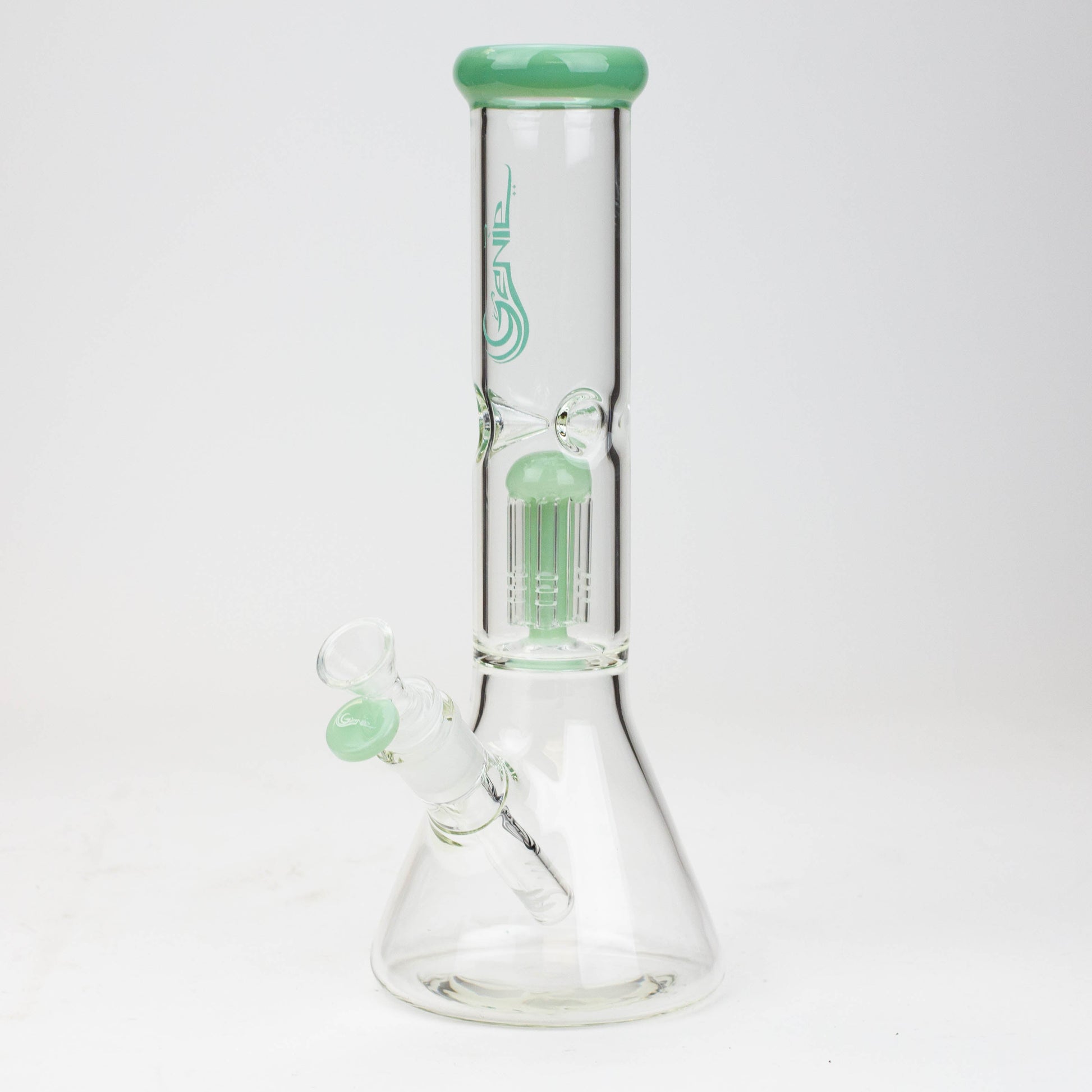 12" Genie-Tree arms color accented glass water bong_11