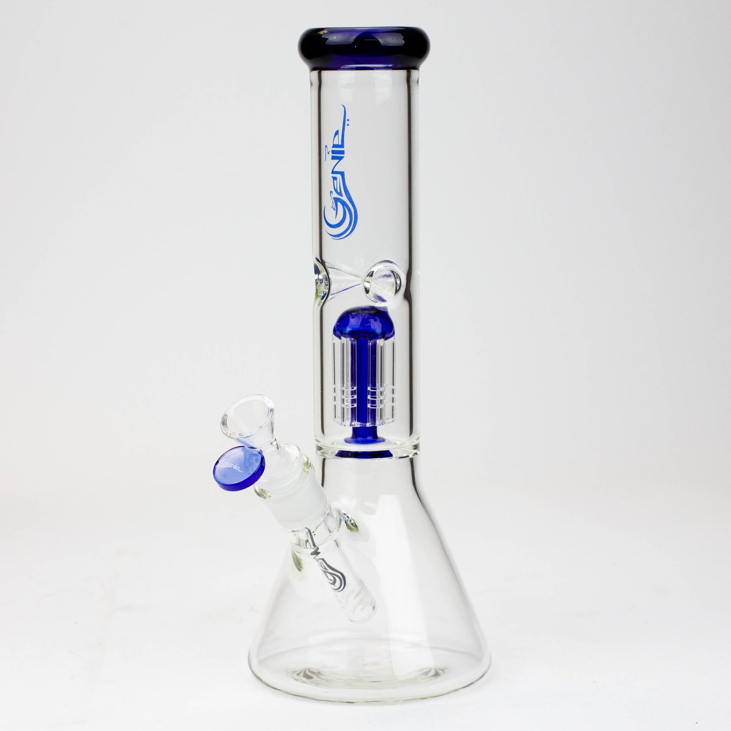 12" Genie-Tree arms color accented glass water bong_12