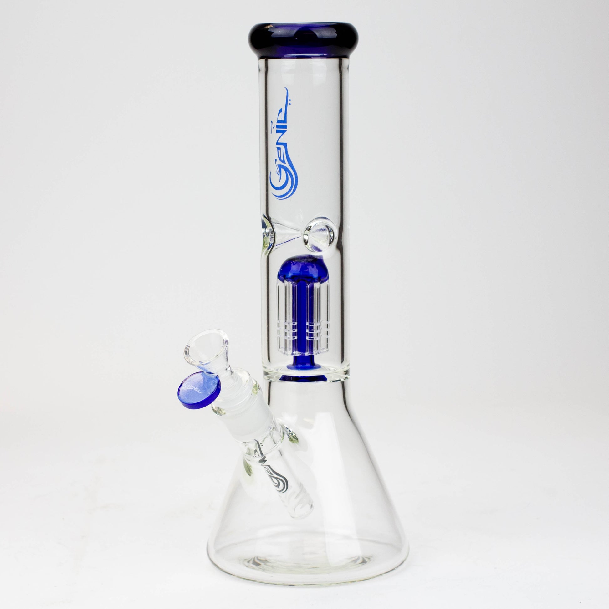 12" Genie-Tree arms color accented glass water bong_12