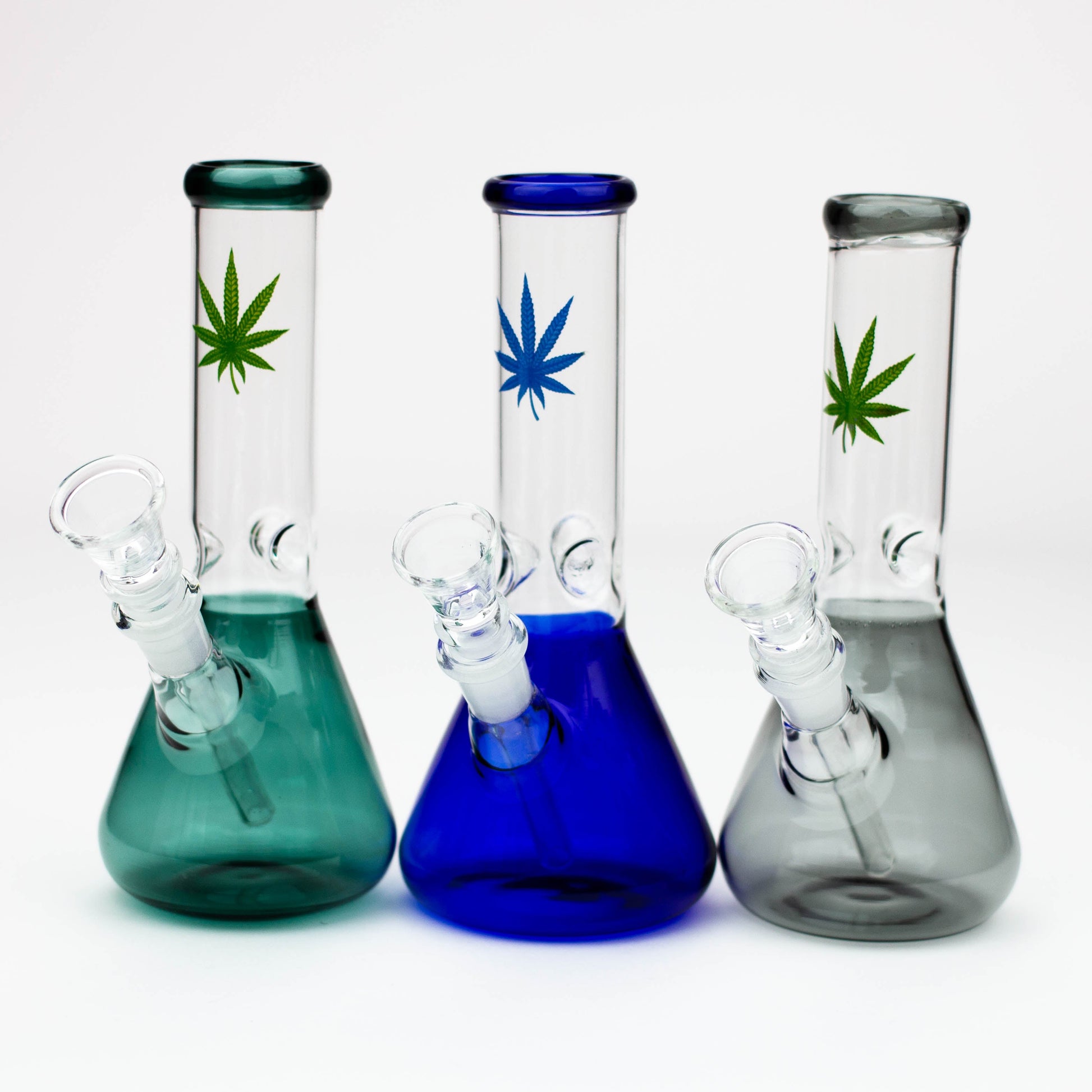 7" color glass water beaker bong_0