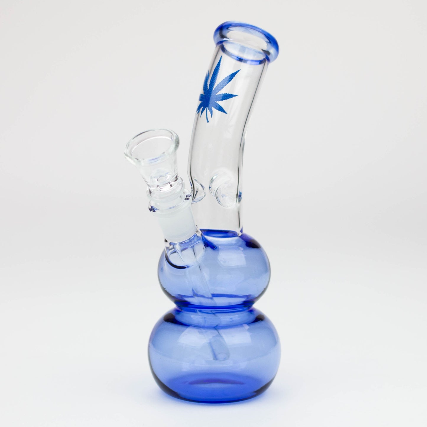 7" color  double ball glass water bong_1