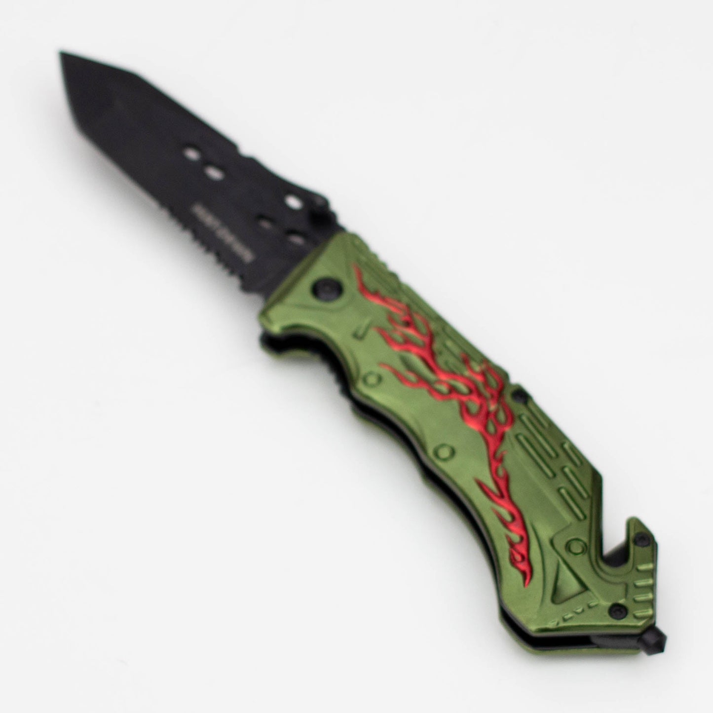 8" Hunt Down  Green Handle -Knife With Belt Clip [9533]_0
