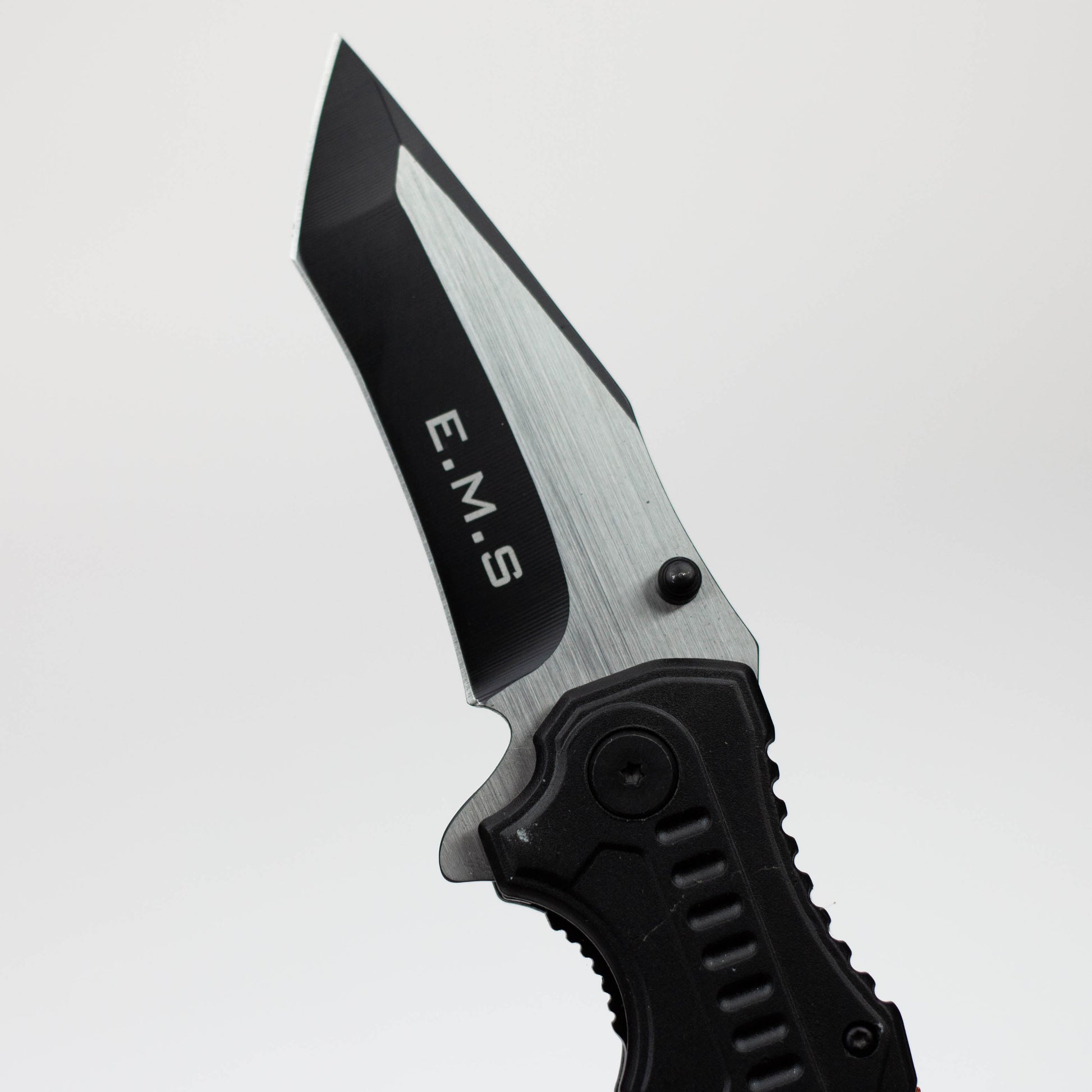 8" Two Tone  Blade Orange & Black- Folding Knife Aluminum  Handle With Belt Cutter [13943]_4