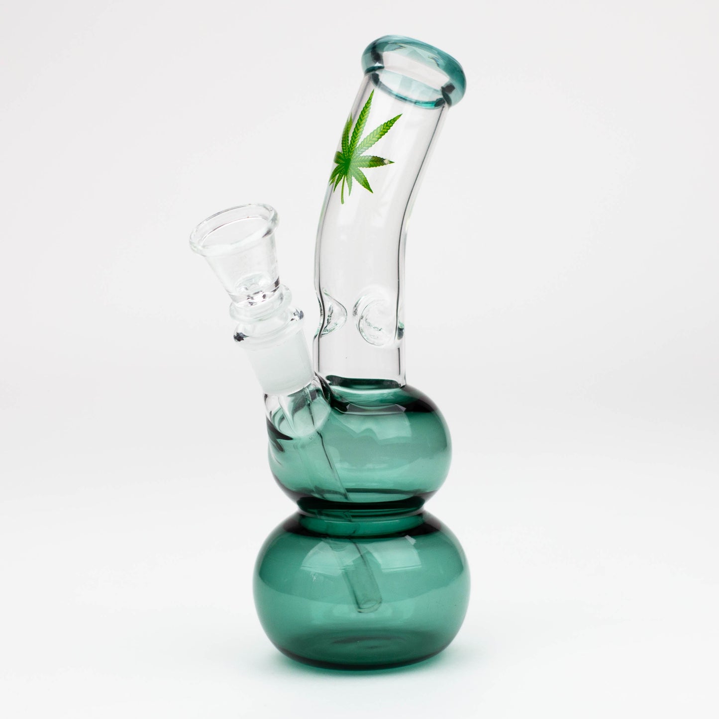 7" color  double ball glass water bong_2