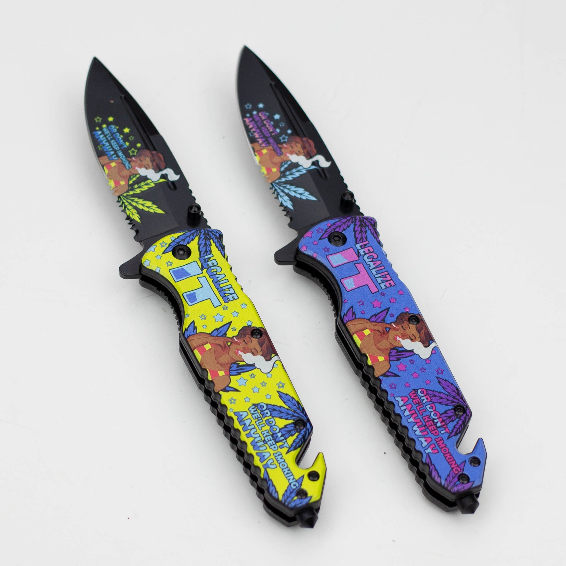 8.5" Lady Design - Folding Knife W/ Belt Cutte_0