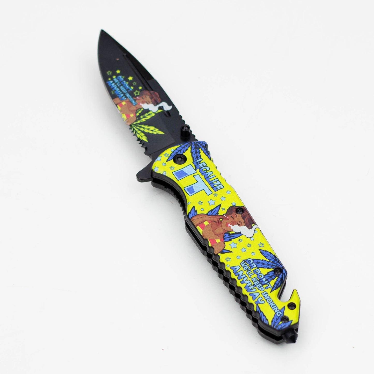 8.5" Lady Design - Folding Knife W/ Belt Cutte_2