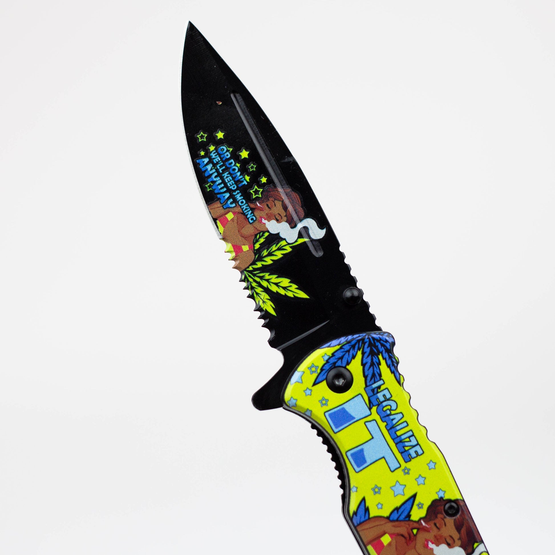 8.5" Lady Design - Folding Knife W/ Belt Cutte_5