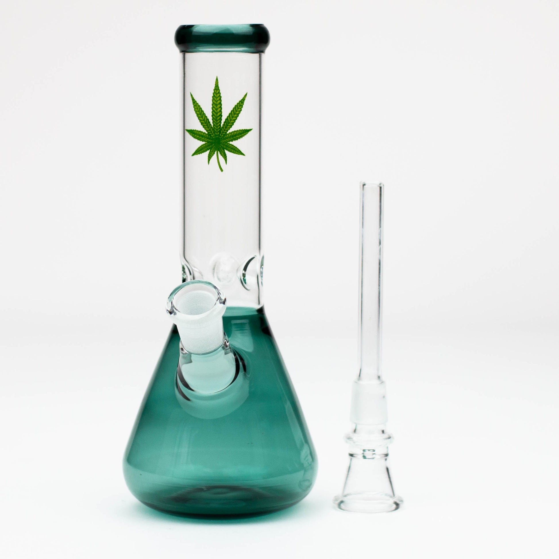 7" color glass water beaker bong_1