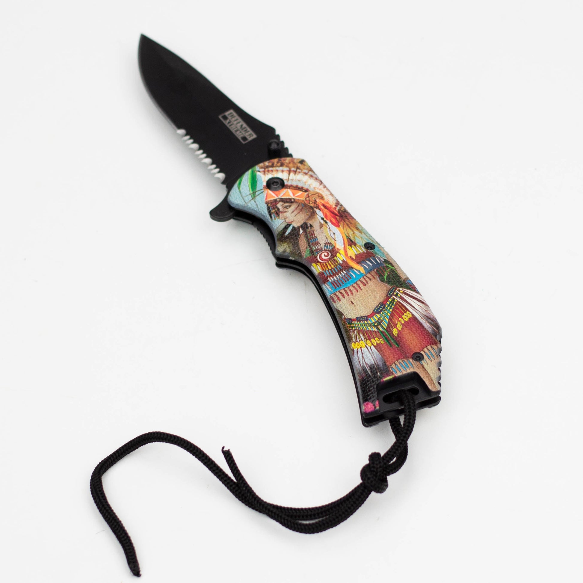 8.5" Defender-Xtreme  Native Warrior Folding Knife  [13547]_0