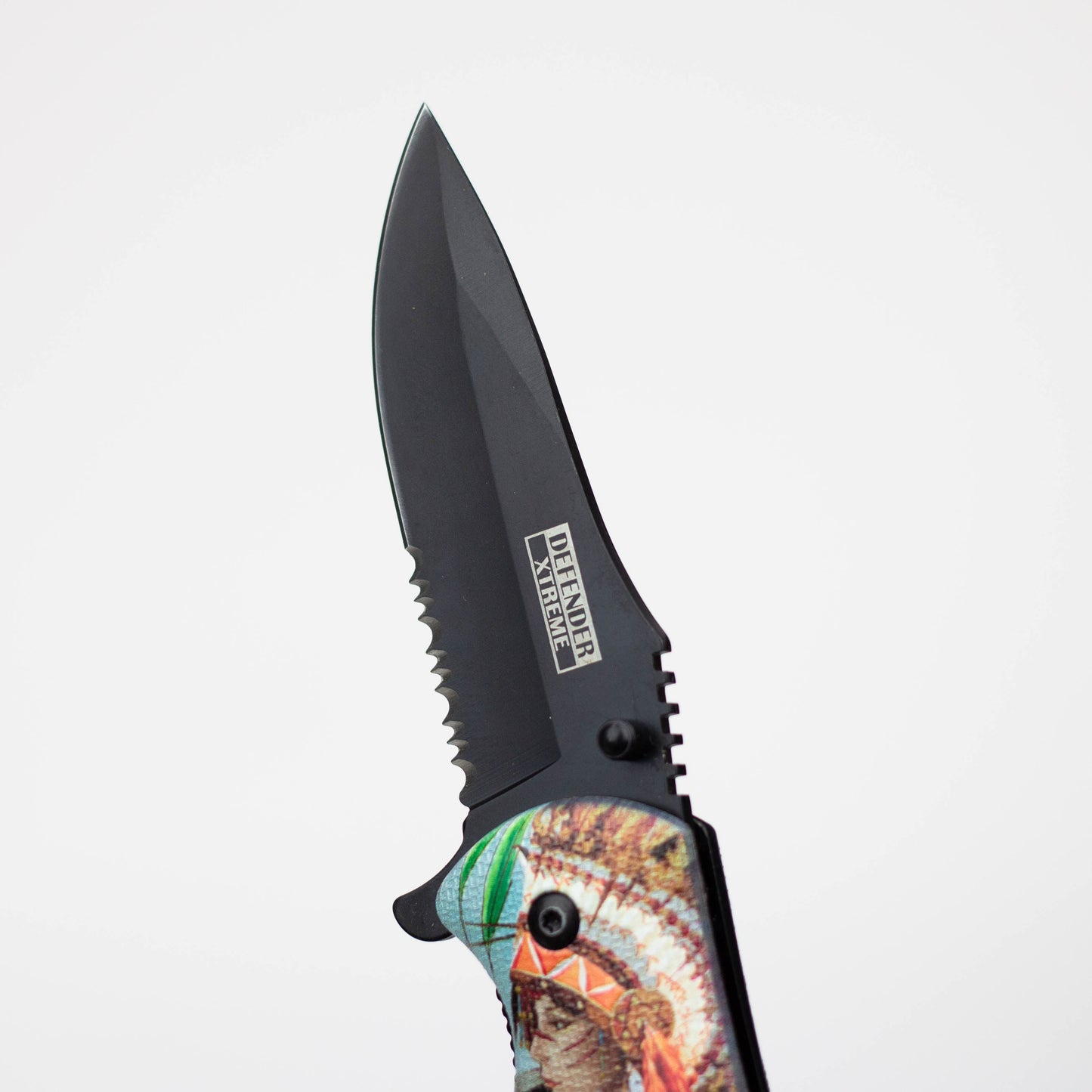 8.5" Defender-Xtreme  Native Warrior Folding Knife  [13547]_3