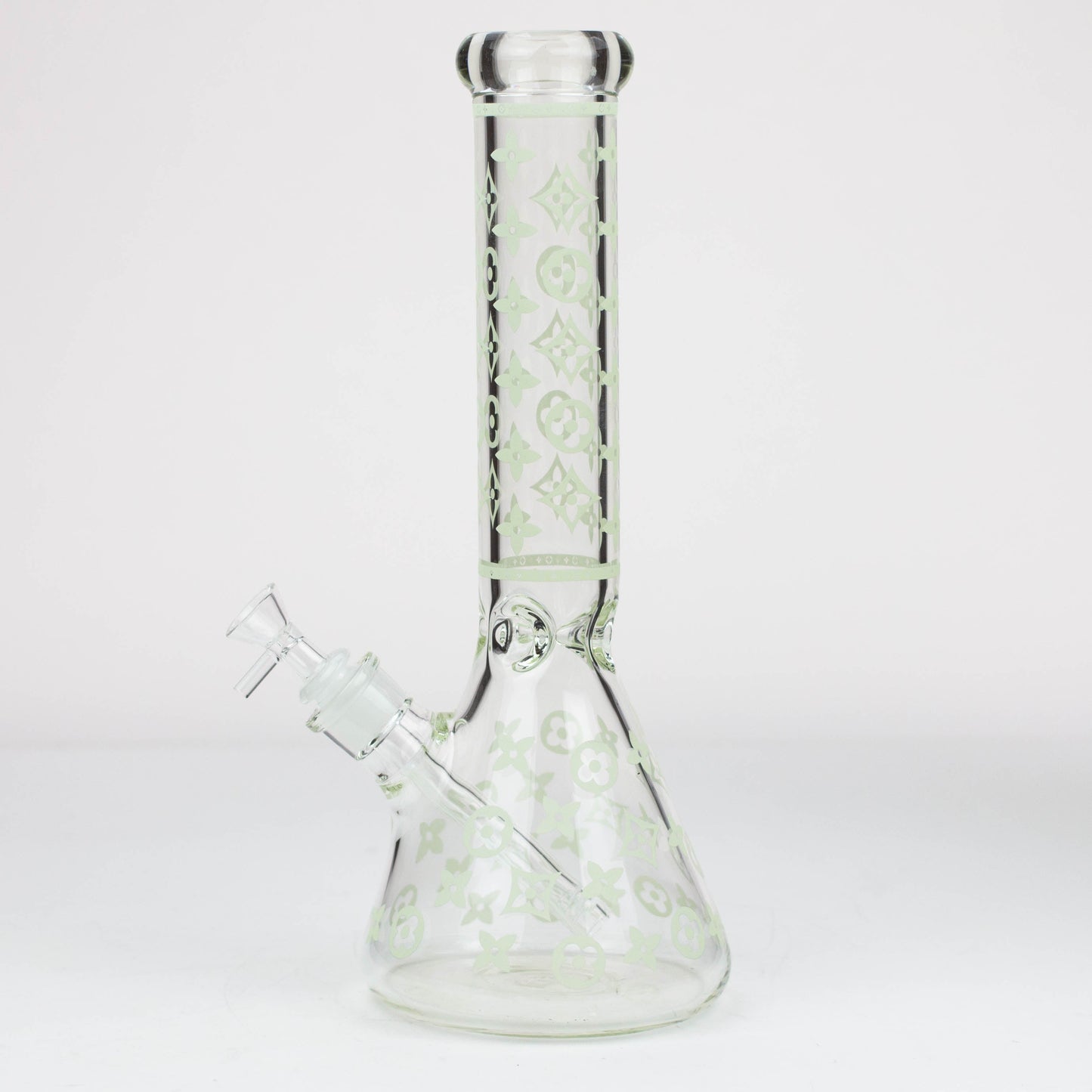 14" Luxury Pattern glow in the dark / 7mm / glass beaker bong [CH-107]_2