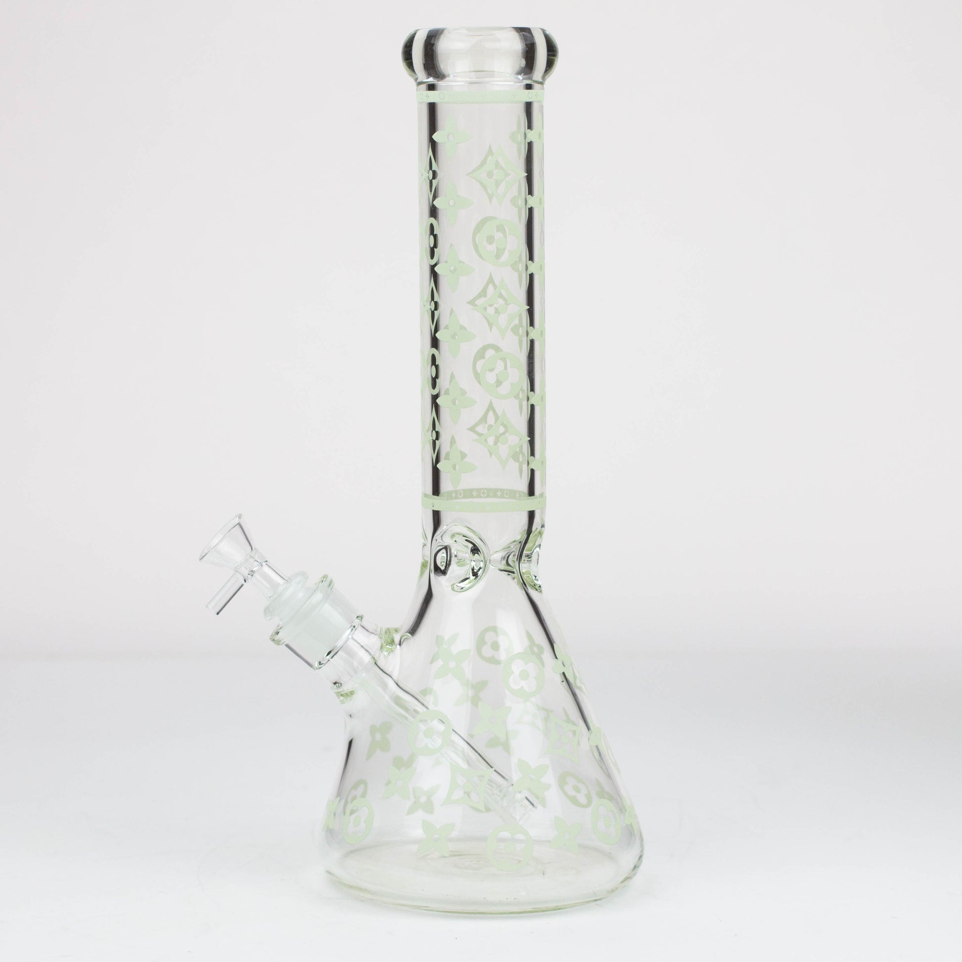 14" Luxury Pattern glow in the dark / 7mm / glass beaker bong [CH-107]_2