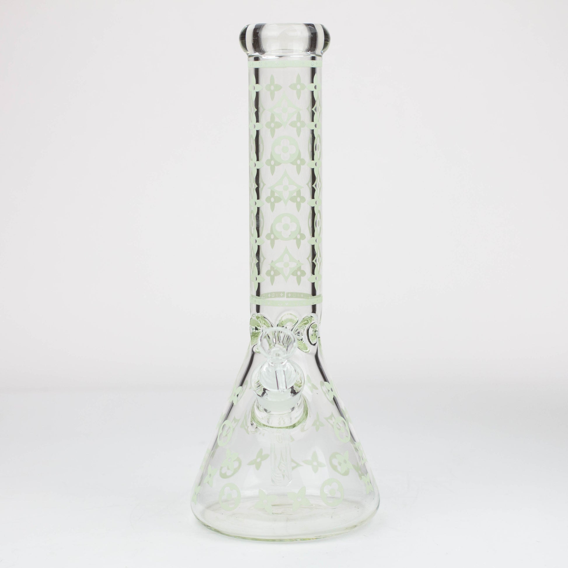 14" Luxury Pattern glow in the dark / 7mm / glass beaker bong [CH-107]_3