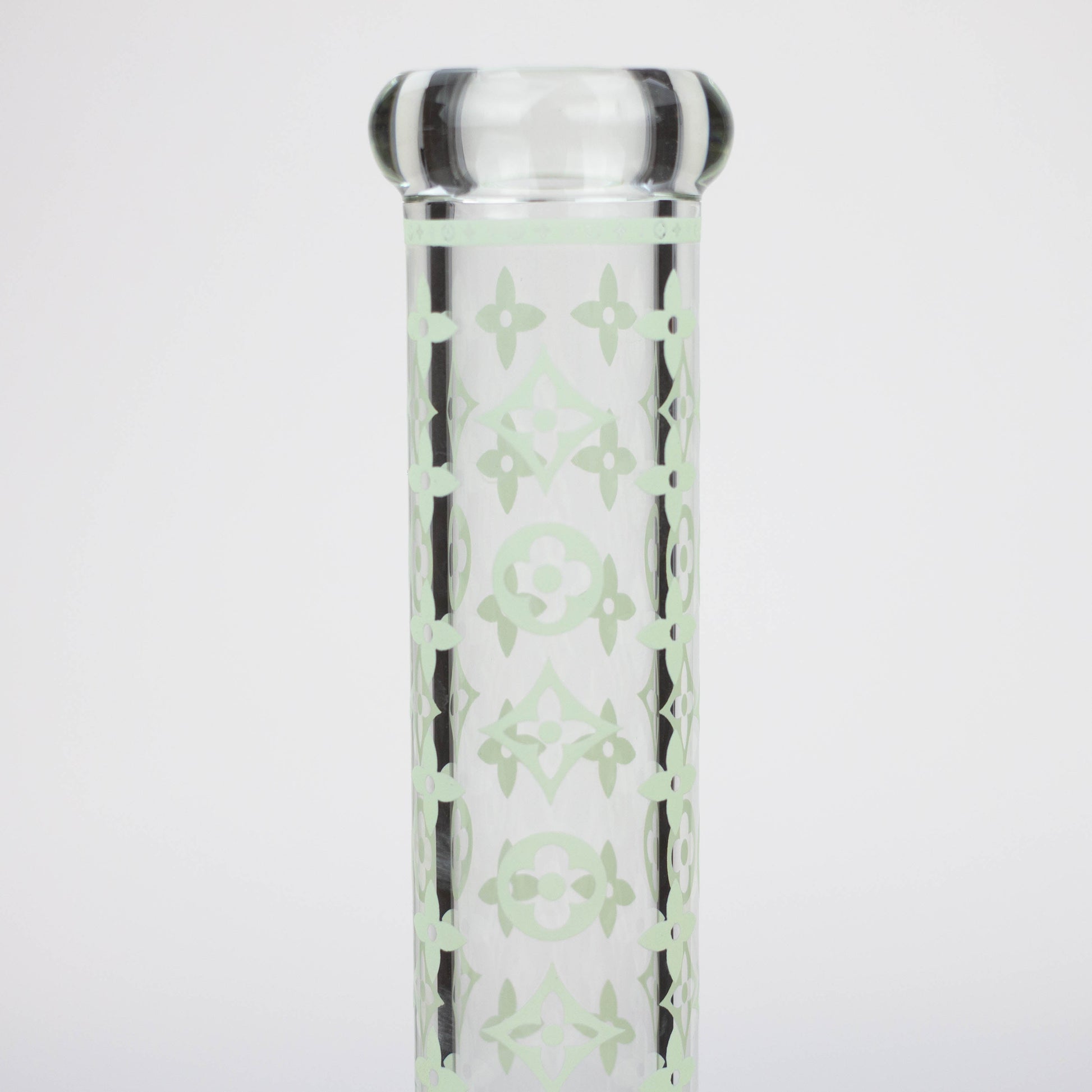 14" Luxury Pattern glow in the dark / 7mm / glass beaker bong [CH-107]_4