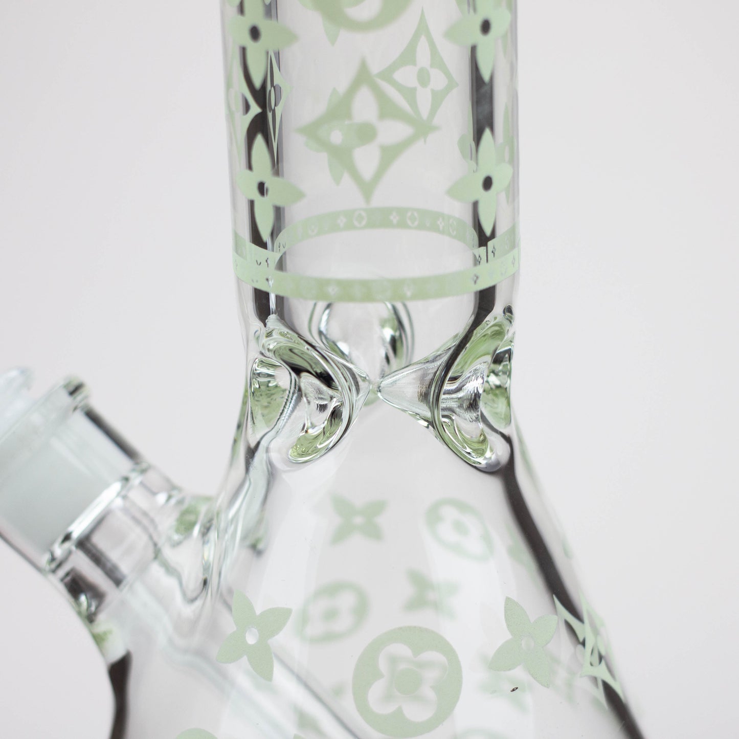 14" Luxury Pattern glow in the dark / 7mm / glass beaker bong [CH-107]_5