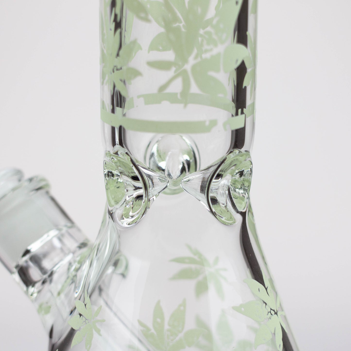 14" Leaf Pattern glow in the dark / 7mm / glass beaker bong [CH-106]_5