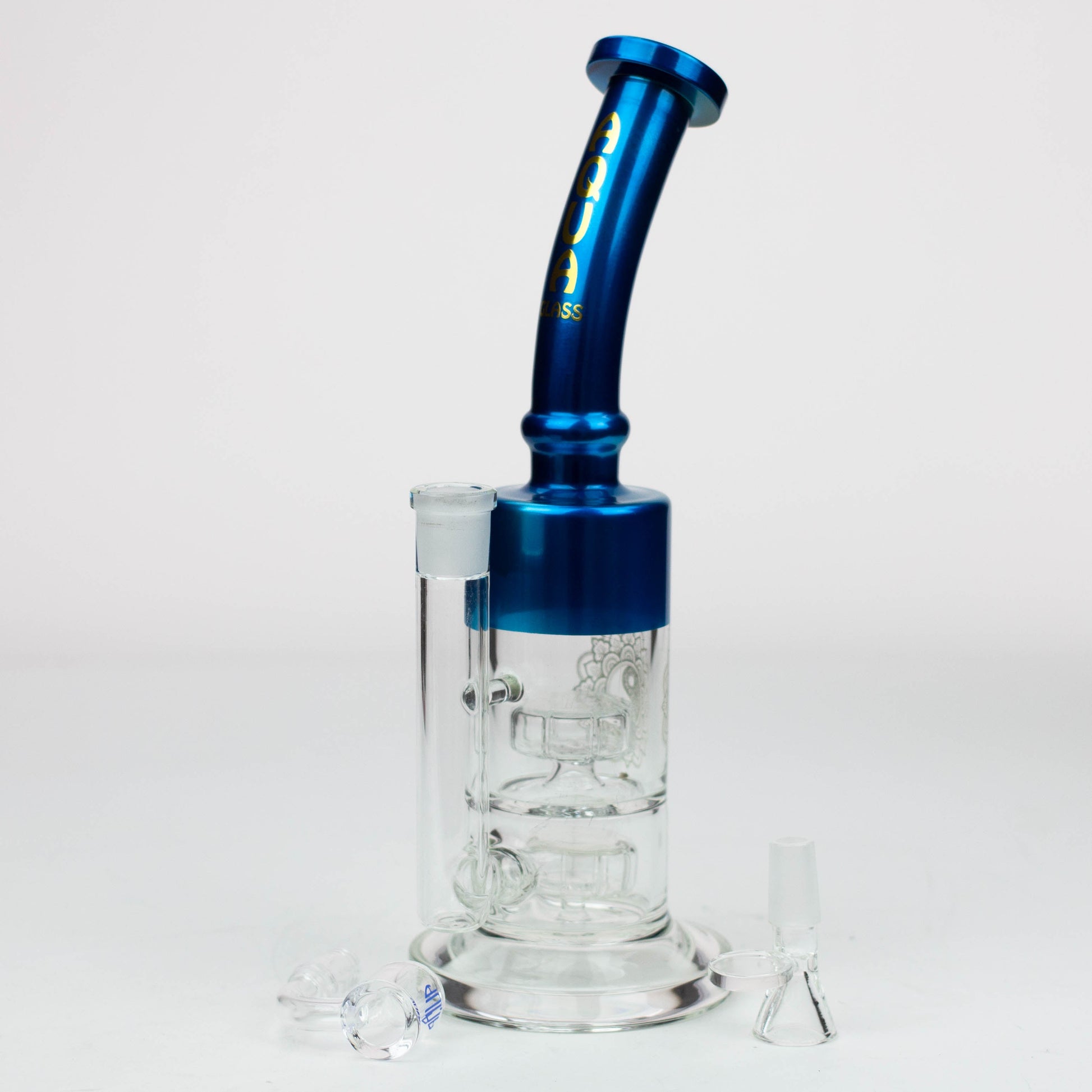 12" AQUA 2-in-1 Dual Barrel diffuser glass bong [AQUA118]_1