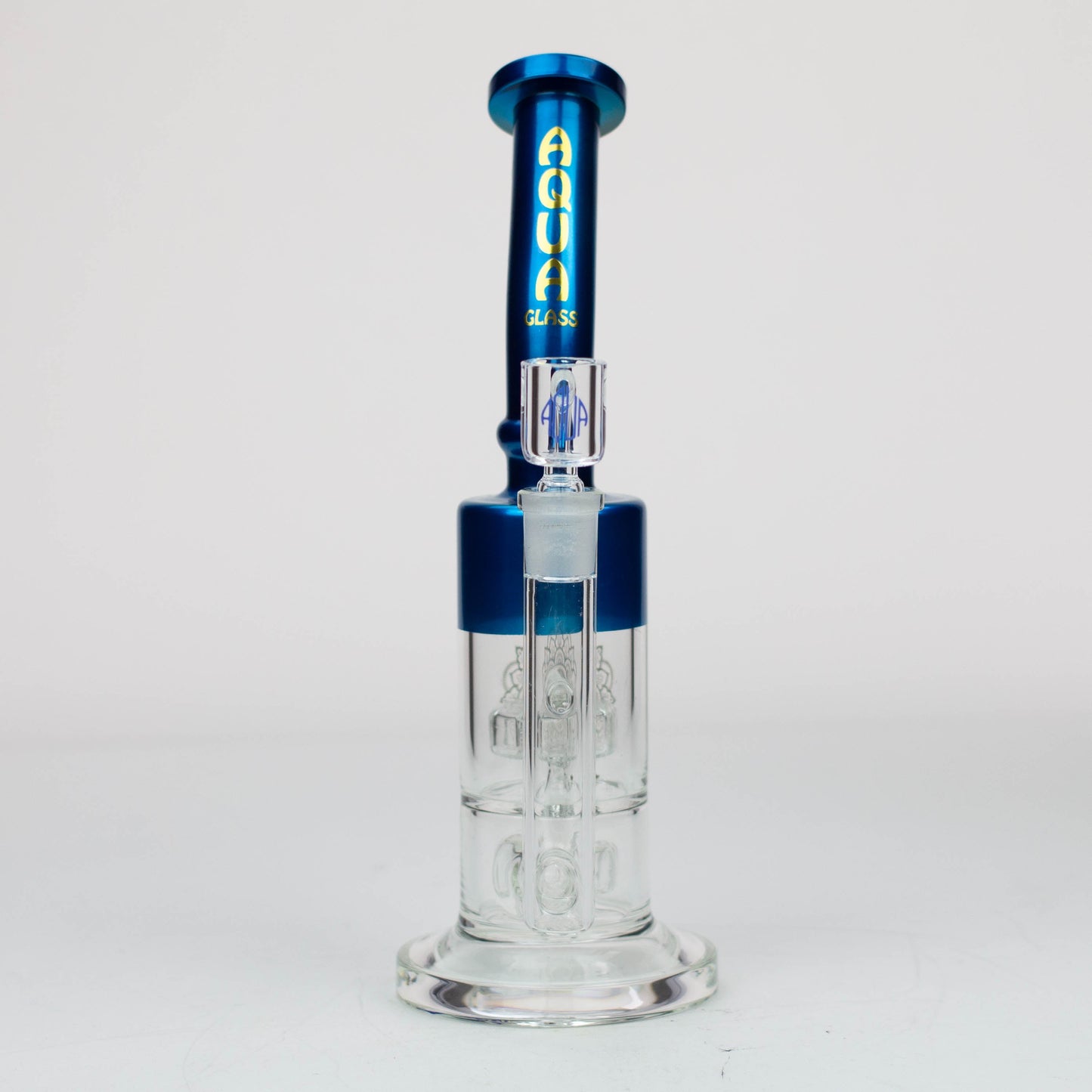 12" AQUA 2-in-1 Dual Barrel diffuser glass bong [AQUA118]_3