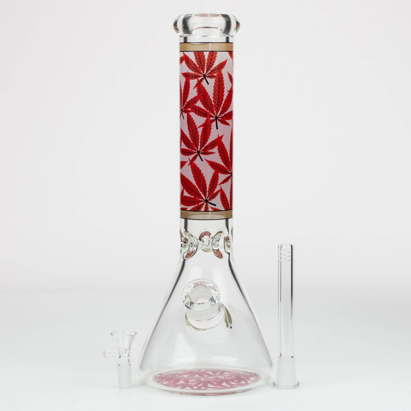 14" Leaf Pattern / 7mm / glass beaker bong [A21]_7